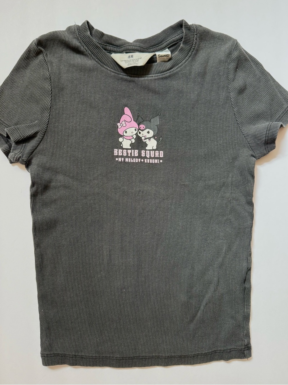 H&M x Sanrio My Melody Kuromi Ribbed Graphic Tee Girls 14